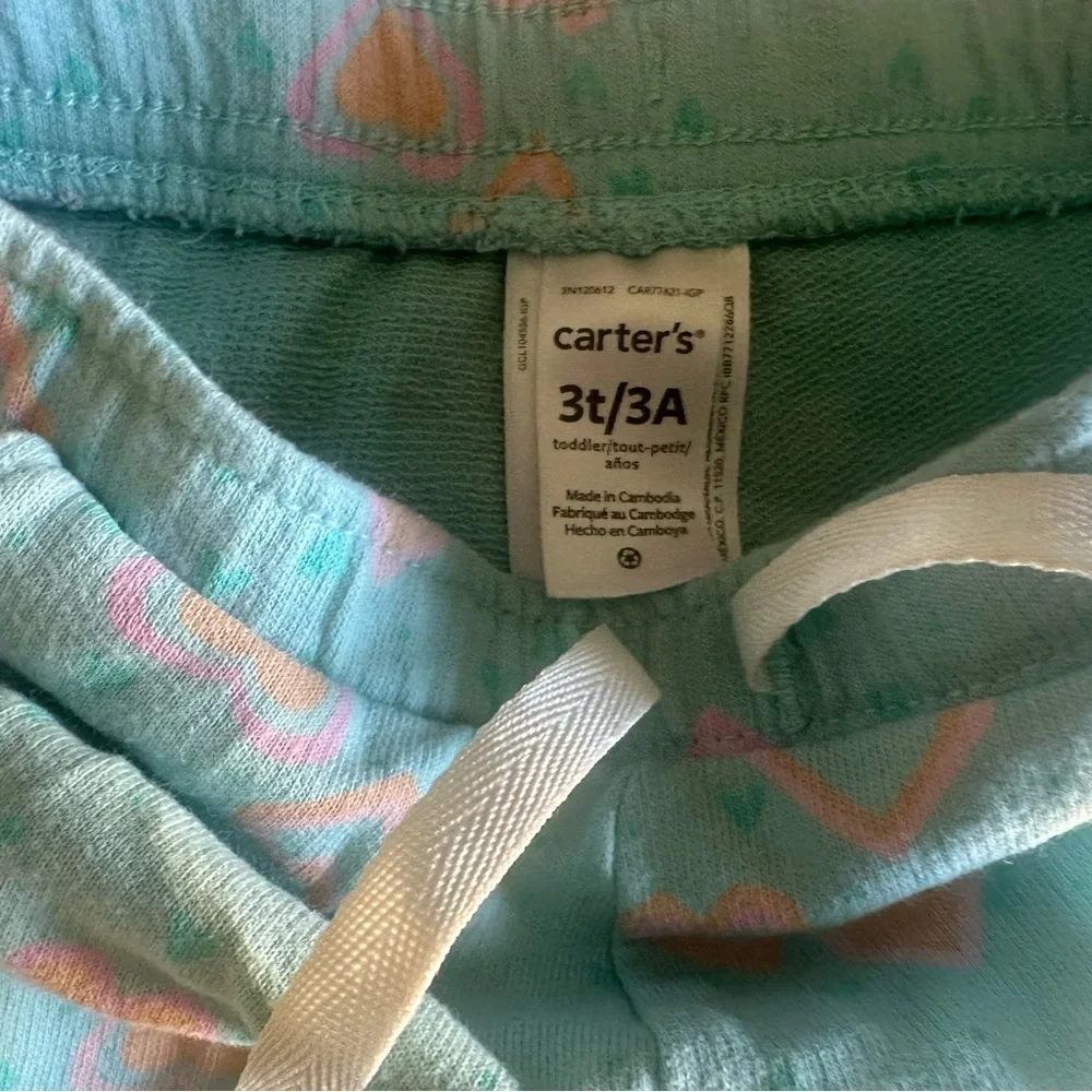Preloved Carter's Mint Heart Print Shorts